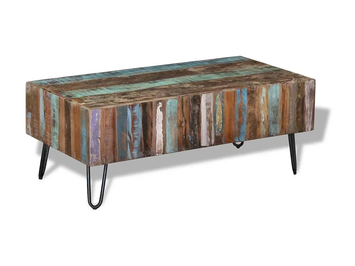 Table basse Bois massif de récupération 100x50x38 cm OFR85626 BonneVie Meuble