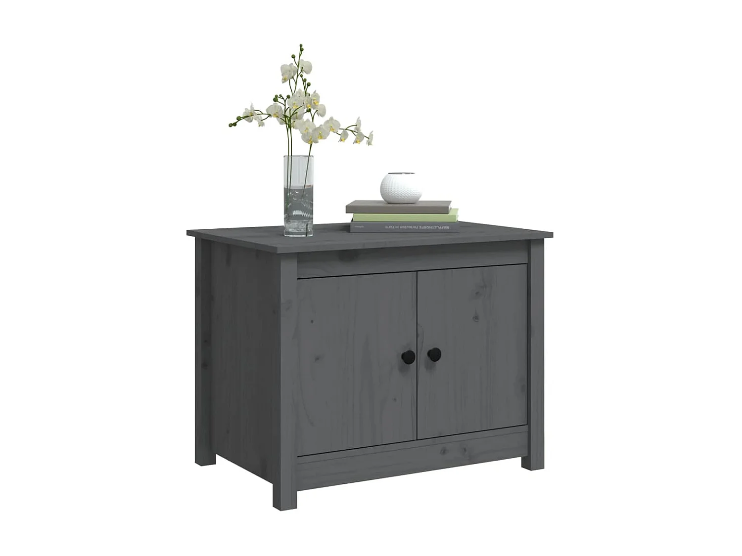 Salontafel 71x49x55 cm massief grenenhout grijs NL10453