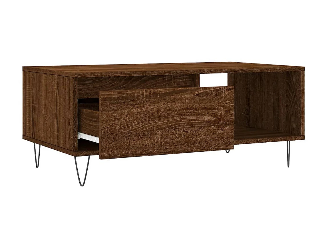 Table basse Chêne marron 90x50x36,5 cm Bois d'ingénierie OFR73502 BonneVie Meuble