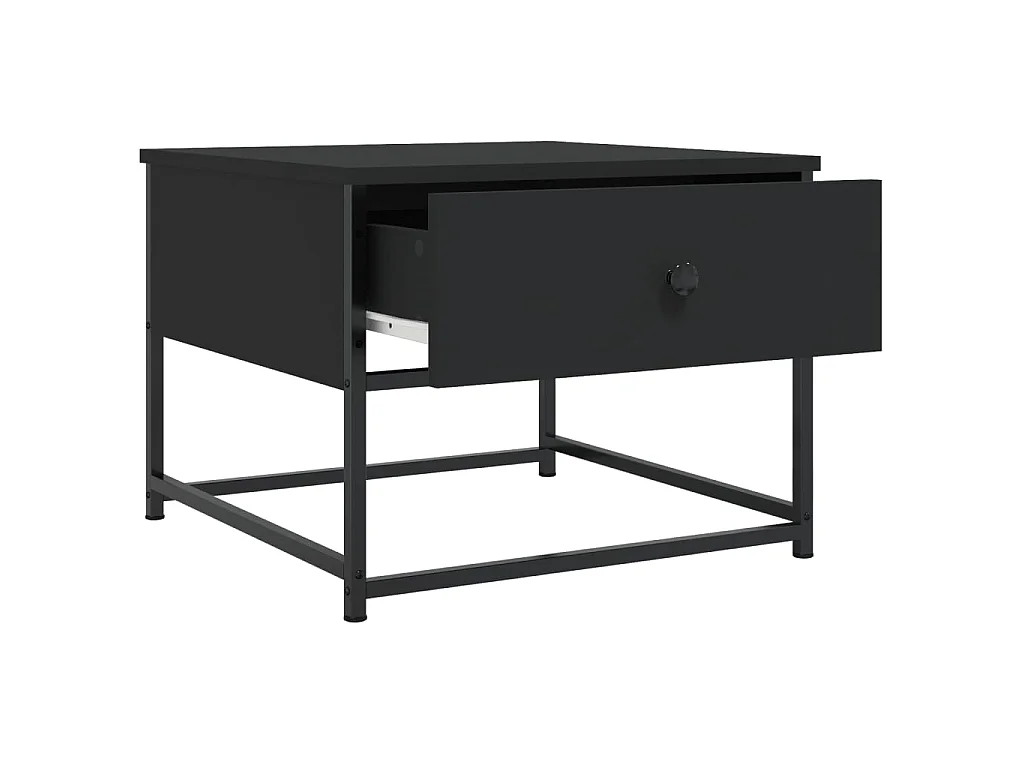 Table basse noir 51x51x40 cm bois d'ingénierie OFR79892 BonneVie Meuble