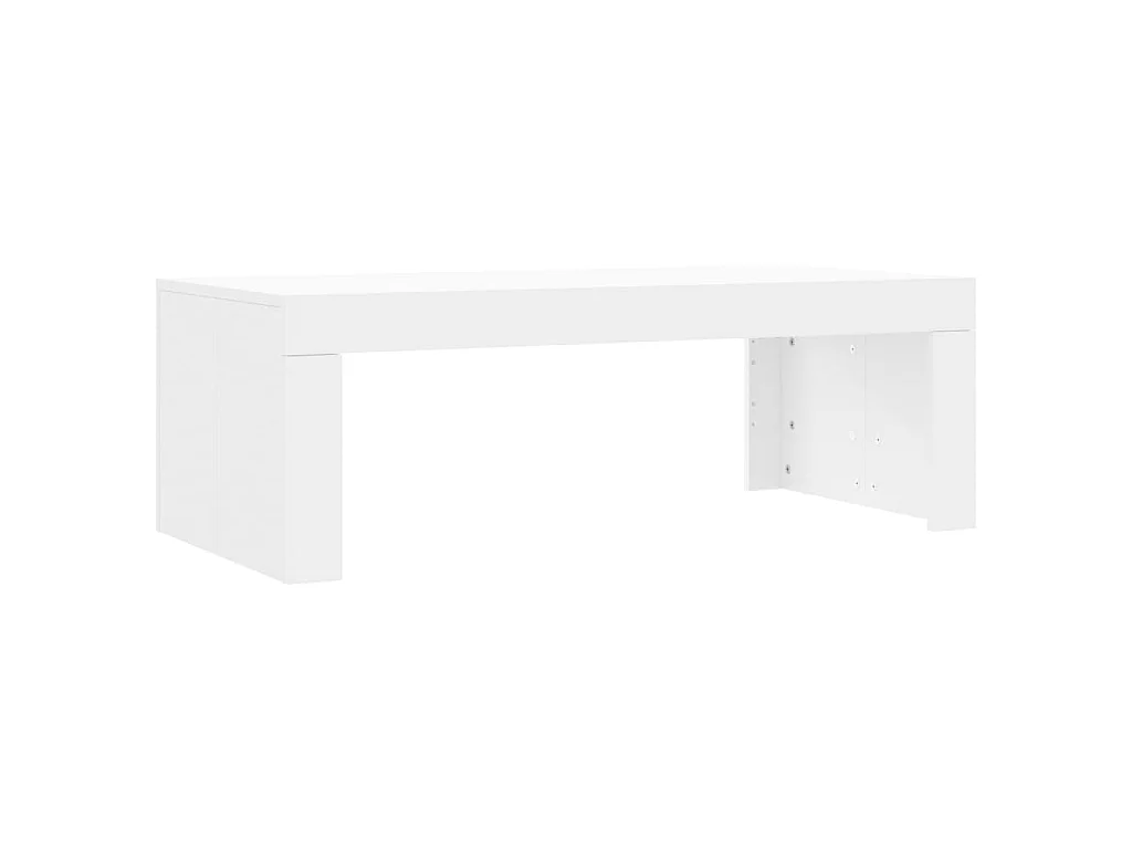 Table basse blanc 102x50x36 cm bois d'ingénierie OFR10310 BonneVie Meuble