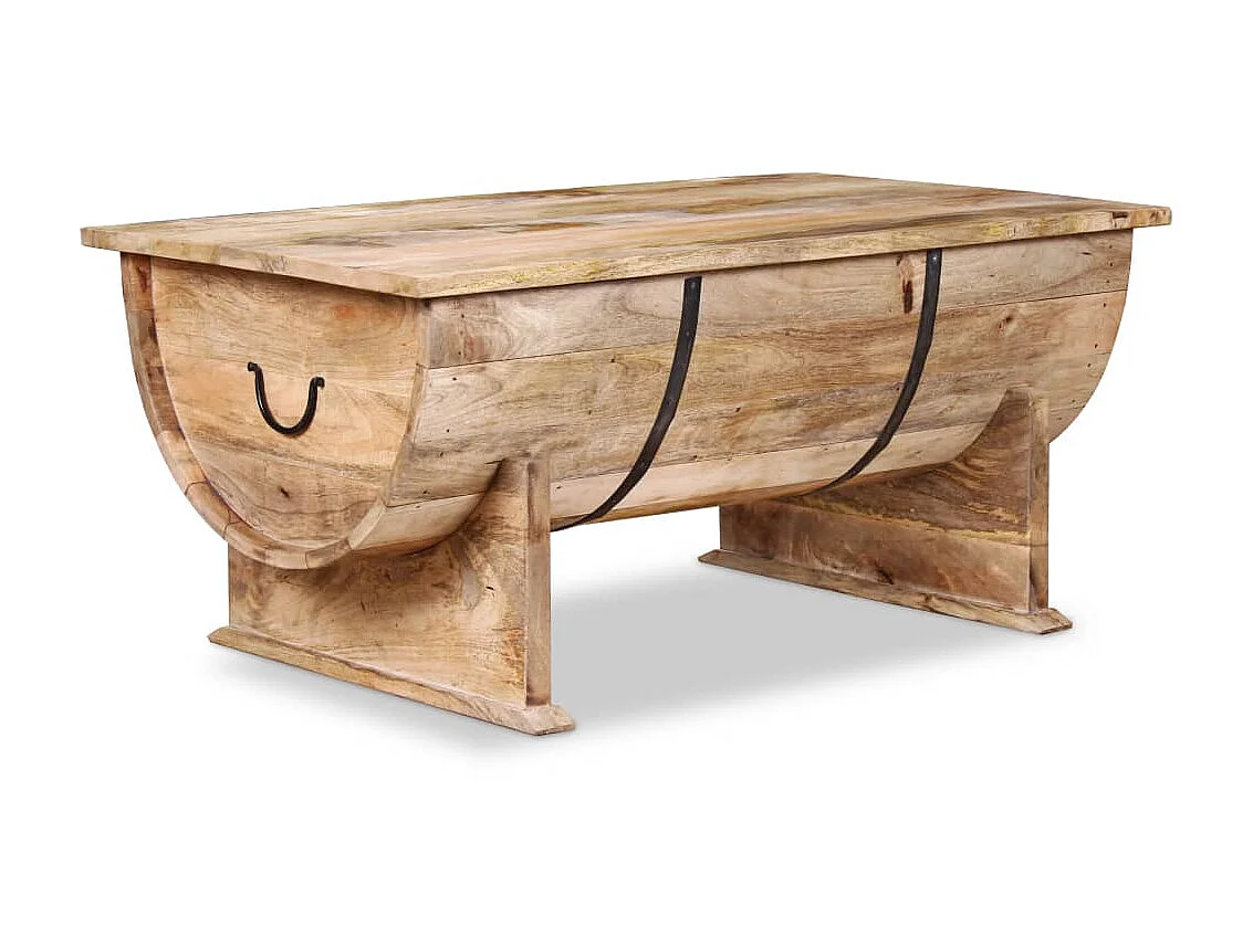 Table basse Bois de manguier massif 88 x 50 x 40 cm OFR37280 BonneVie Meuble