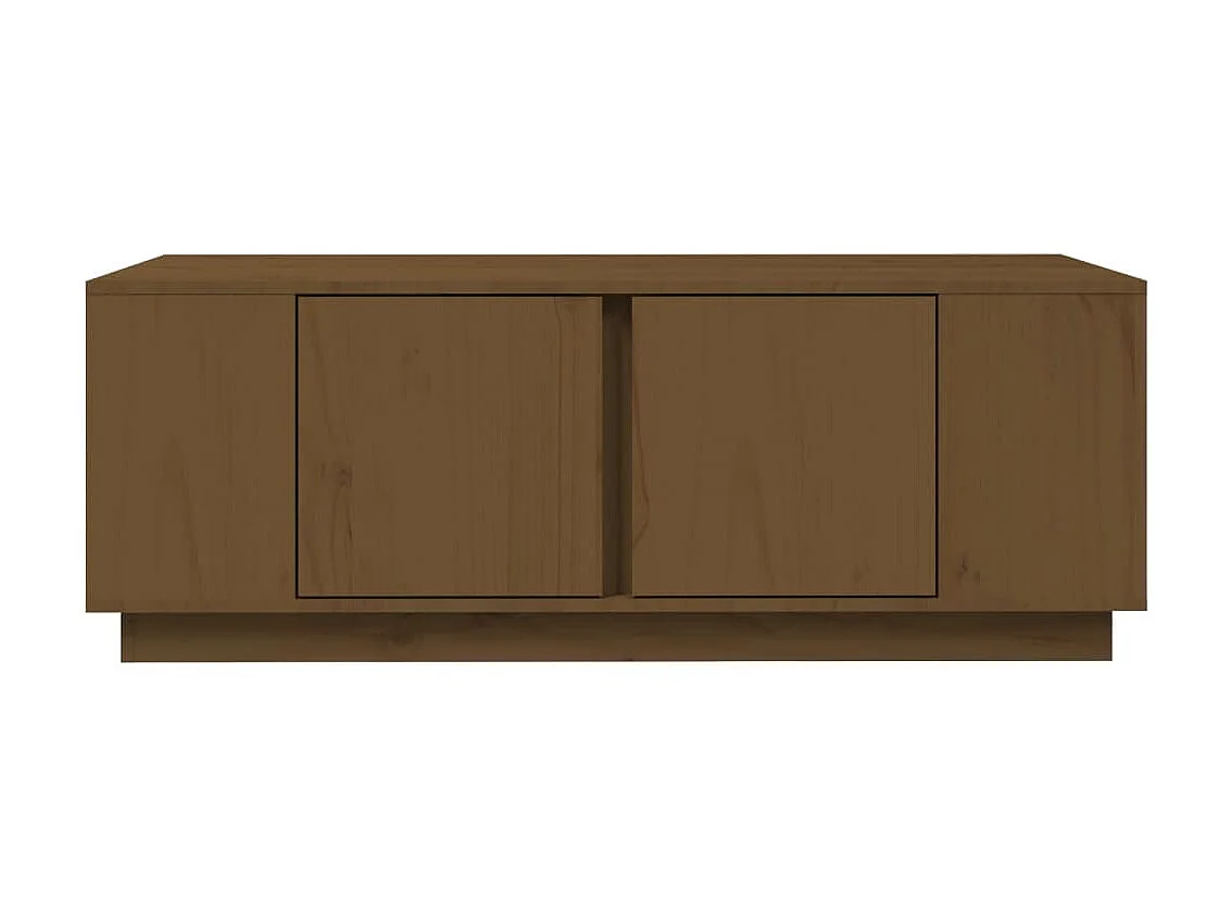 Mesa de centro madera maciza de pino marrón miel 110x50x40 cm ES63992