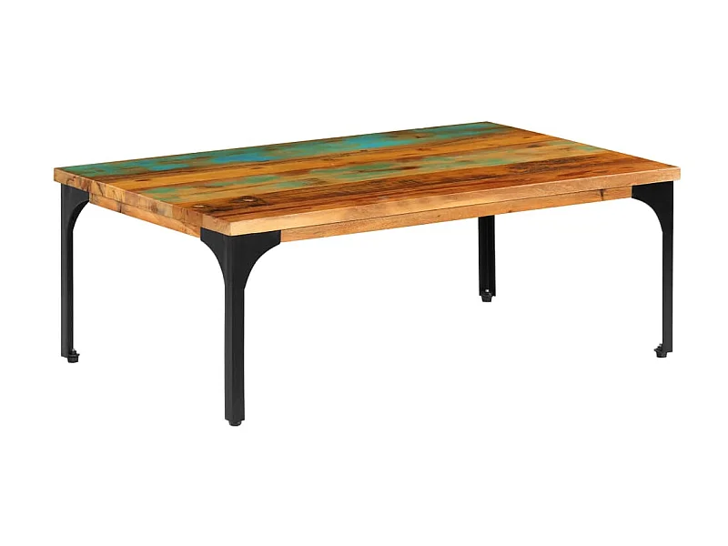 Table basse 100 x 60 x 35 cm Bois de récupération solide OFR12426 BonneVie Meuble