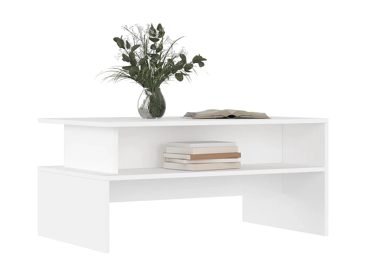 Mesa de centro madera de ingeniería blanco 90x55x42,5 cm ES35032