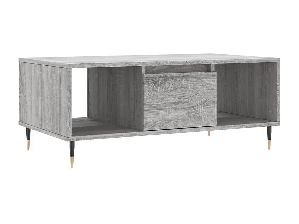 Table basse Sonoma gris 90x50x36,5 cm Bois d'ingénierie OFR44957 BonneVie Meuble