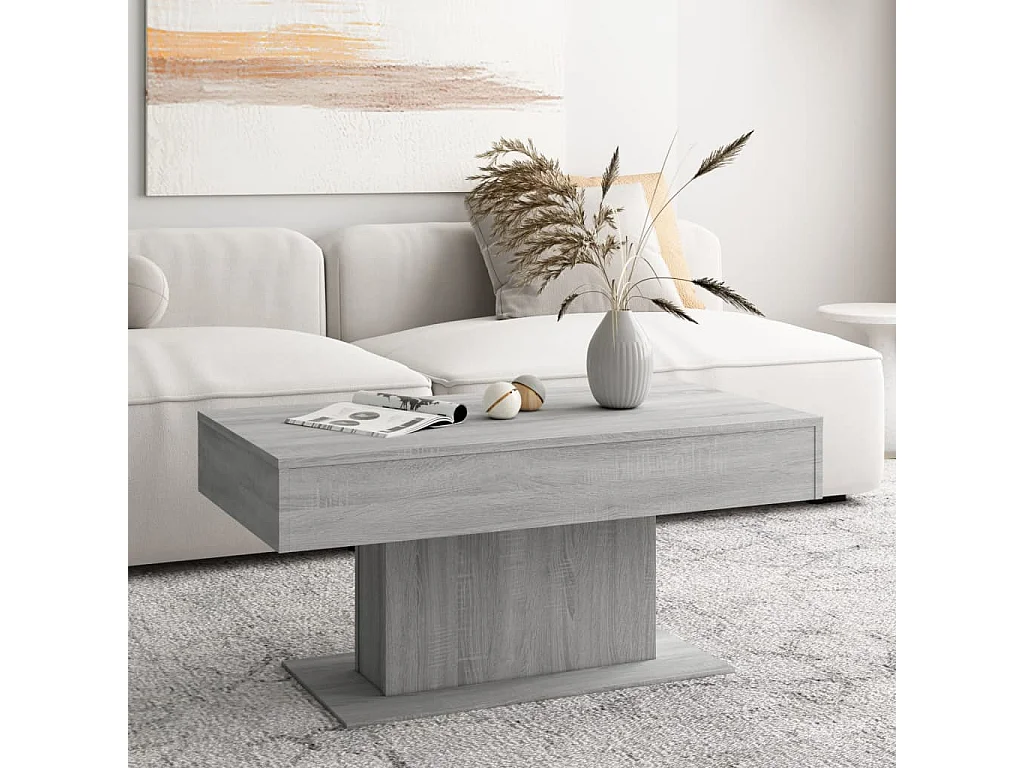 Table basse Sonoma gris 96x50x45 cm Bois d'ingénierie OFR14834 BonneVie Meuble
