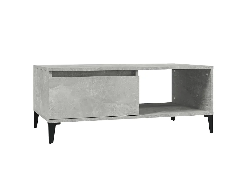 Table basse Gris béton 90x50x36,5 cm Bois d'ingénierie OFR38193 BonneVie Meuble