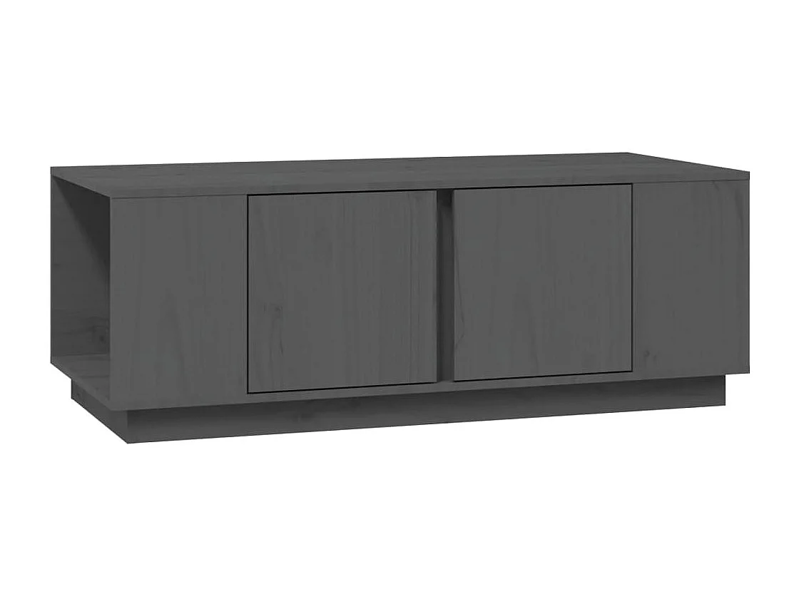 Table basse Gris 110x50x40 cm Bois massif de pin OFR62703 BonneVie Meuble