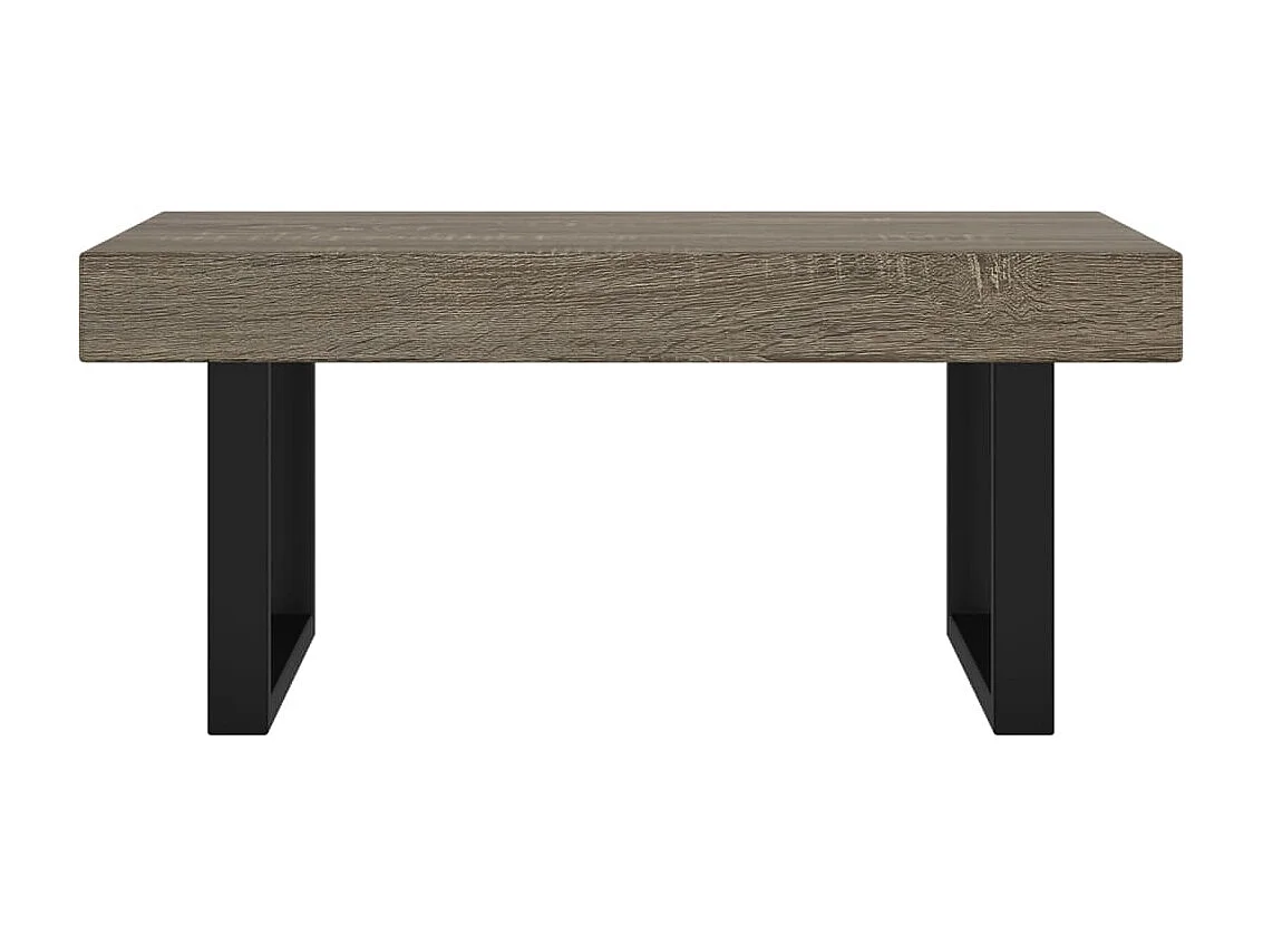 Table basse Gris et noir 90x45x40 cm MDF et fer OFR85244 BonneVie Meuble