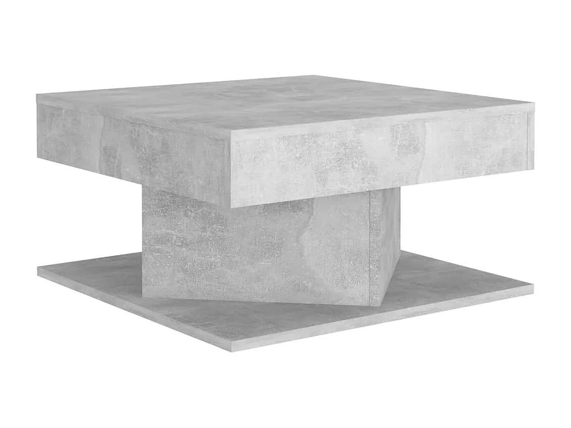 Table basse Gris béton 57x57x30 cm Aggloméré OFR69291 BonneVie Meuble