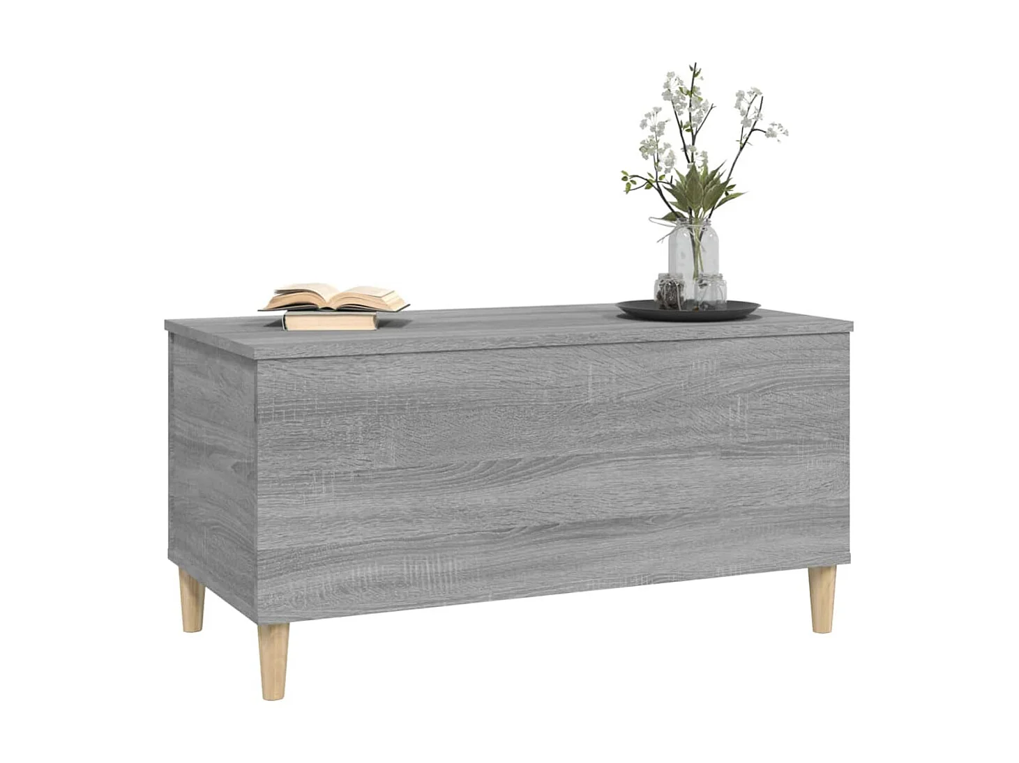 Mesa de centro madera contrachapada gris Sonoma 90x44,5x45 cm ES421360