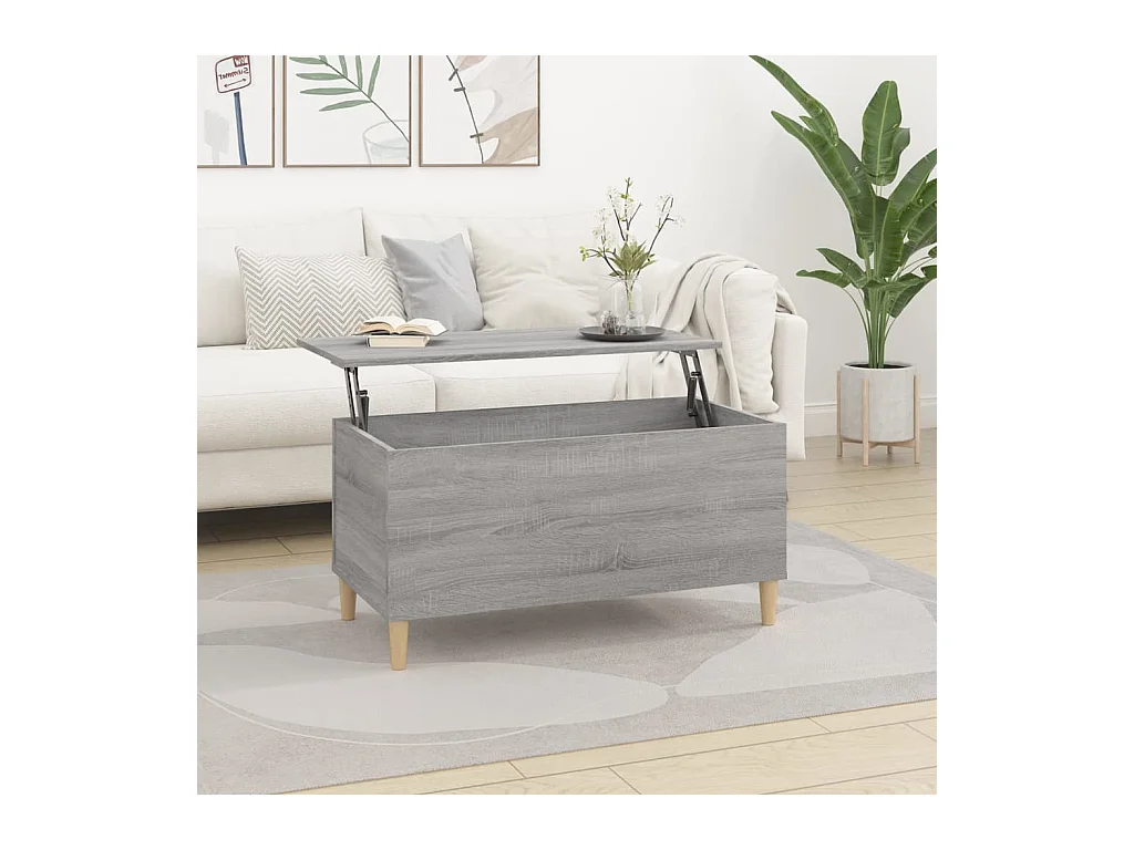 Table basse relevable Sonoma gris 90x44,5x45 cm Bois d'ingénierie OFR81841 BonneVie Meuble