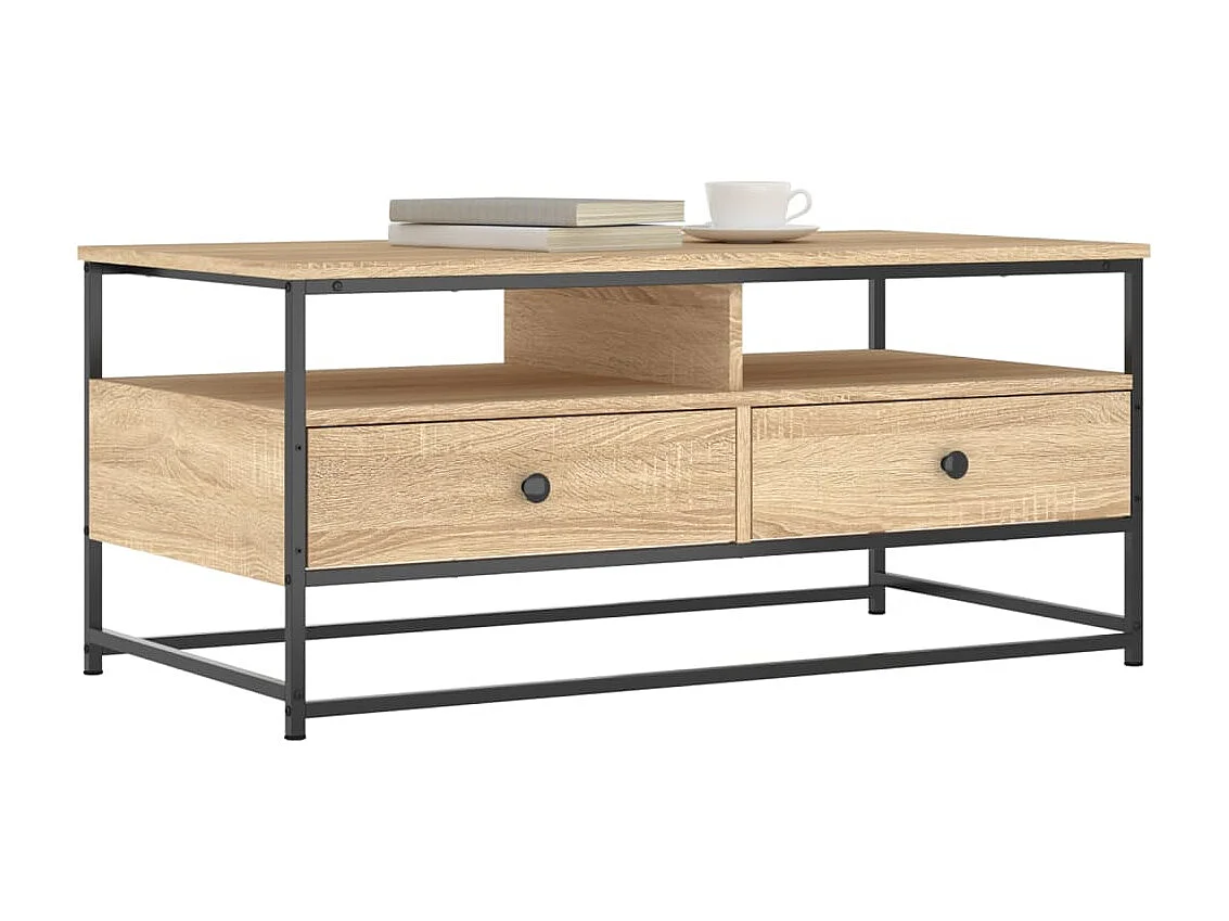 Table basse chêne sonoma 100x51x45 cm bois d'ingénierie OFR86978 BonneVie Meuble