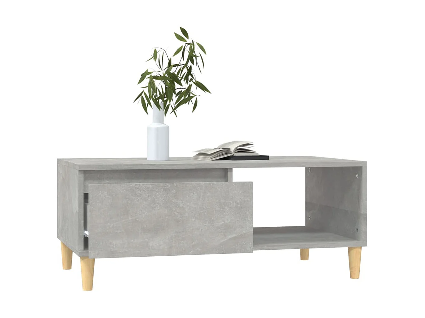 Table basse Gris béton 90x50x36,5 cm Bois d'ingénierie OFR71803 BonneVie Meuble