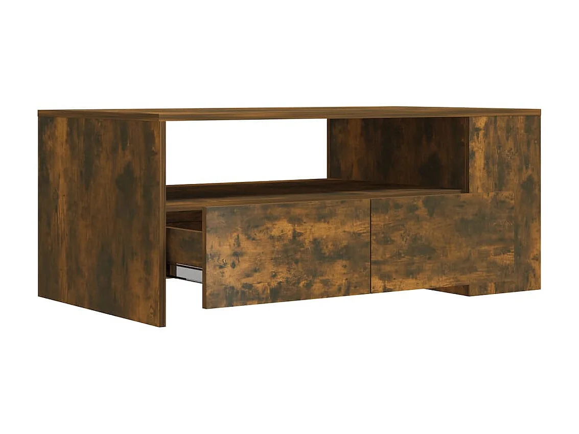 Table basse Chêne fumé 102x55x42 cm Bois d'ingénierie OFR53029 BonneVie Meuble