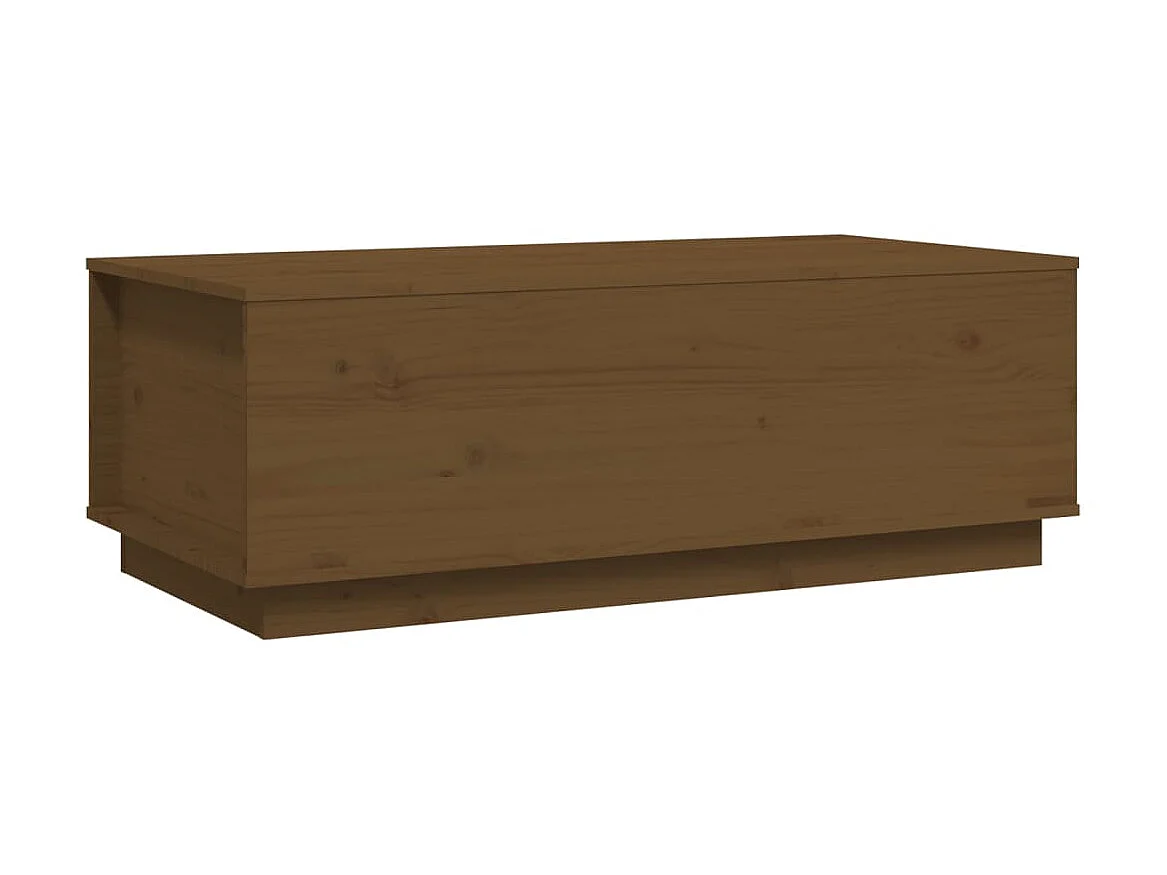 Table basse relevable Marron miel 100x50x35 cm Bois massif de pin OFR81156 BonneVie Meuble