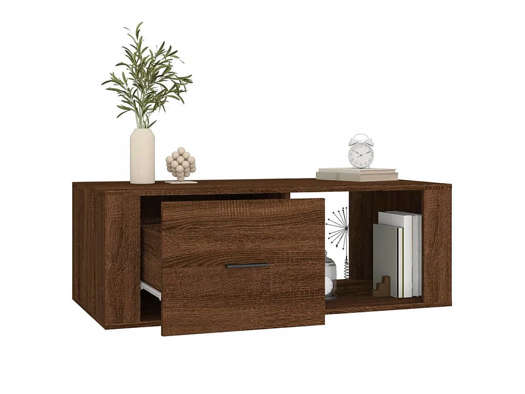 Table basse Chêne marron 100x50,5x35 cm Bois d'ingénierie OFR44179 BonneVie Meuble