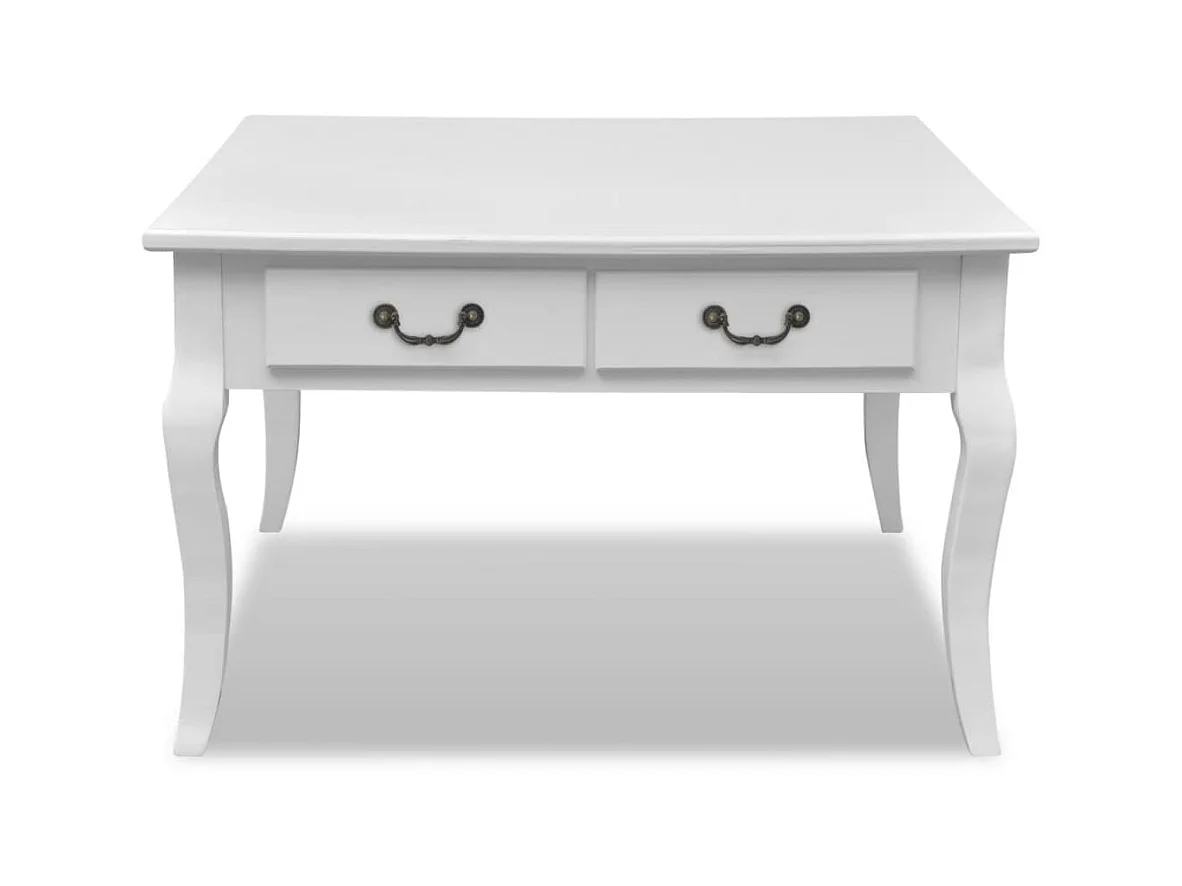 Table basse avec 4 tiroirs Blanc OFR81484 BonneVie Meuble