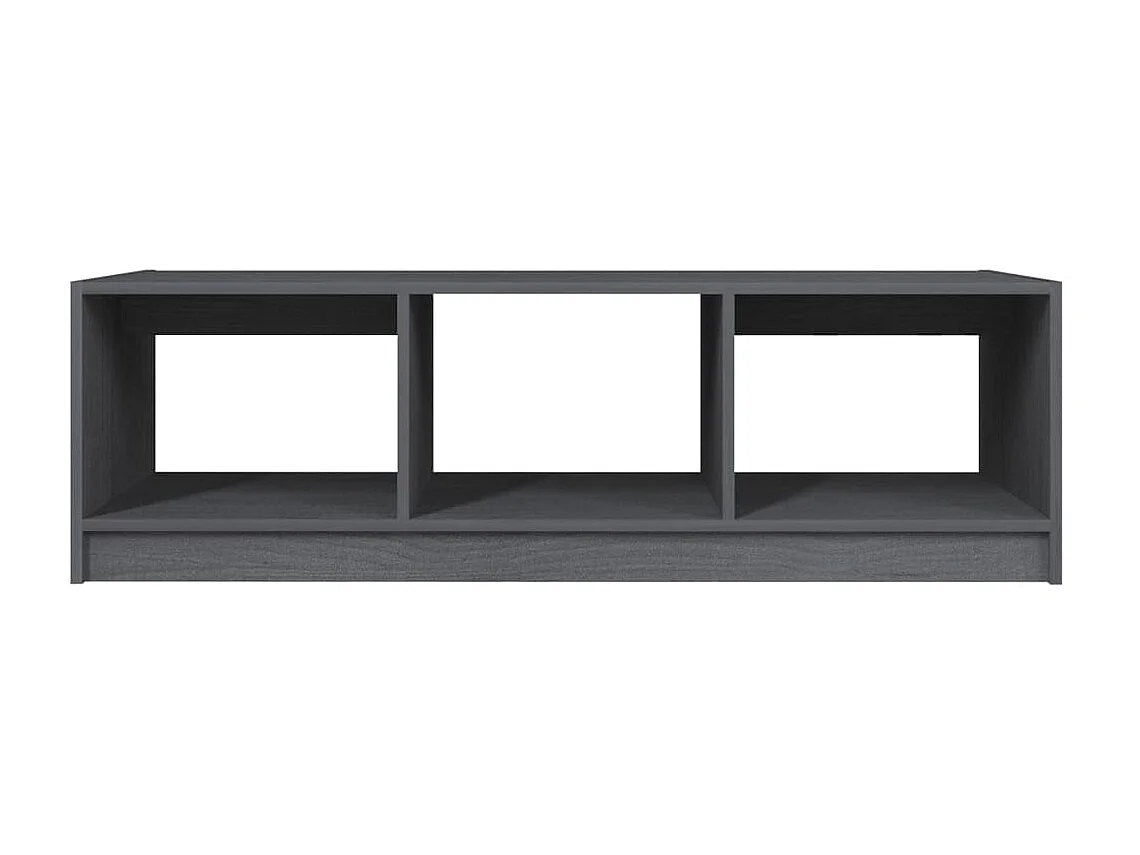 Table basse Gris 110x50x34 cm Bois de pin massif OFR64052 BonneVie Meuble