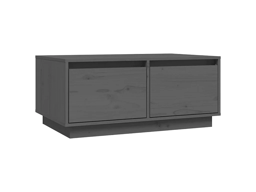 Mesa de centro 80x50x35 cm madeira de pinho maciça cinzento PT227864