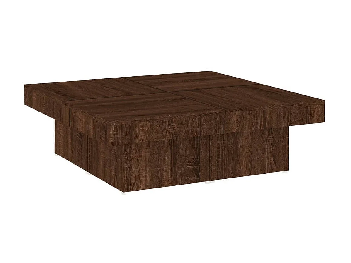 Table basse Chêne marron 90x90x28 cm Bois d'ingénierie OFR77686 BonneVie Meuble