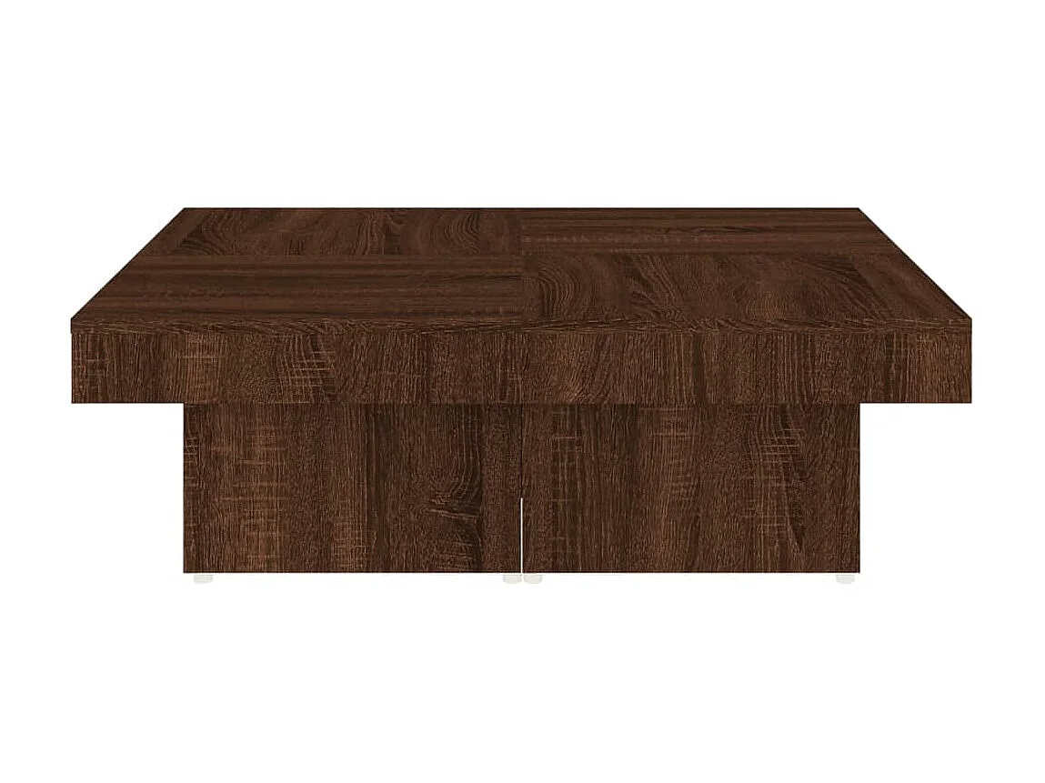 Table basse Chêne marron 90x90x28 cm Bois d'ingénierie OFR77686 BonneVie Meuble