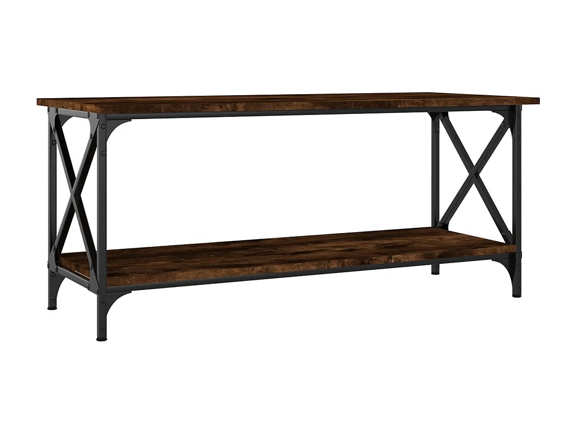 Mesa de centro madera y hierro roble ahumado 100x45x45 cm ES38875
