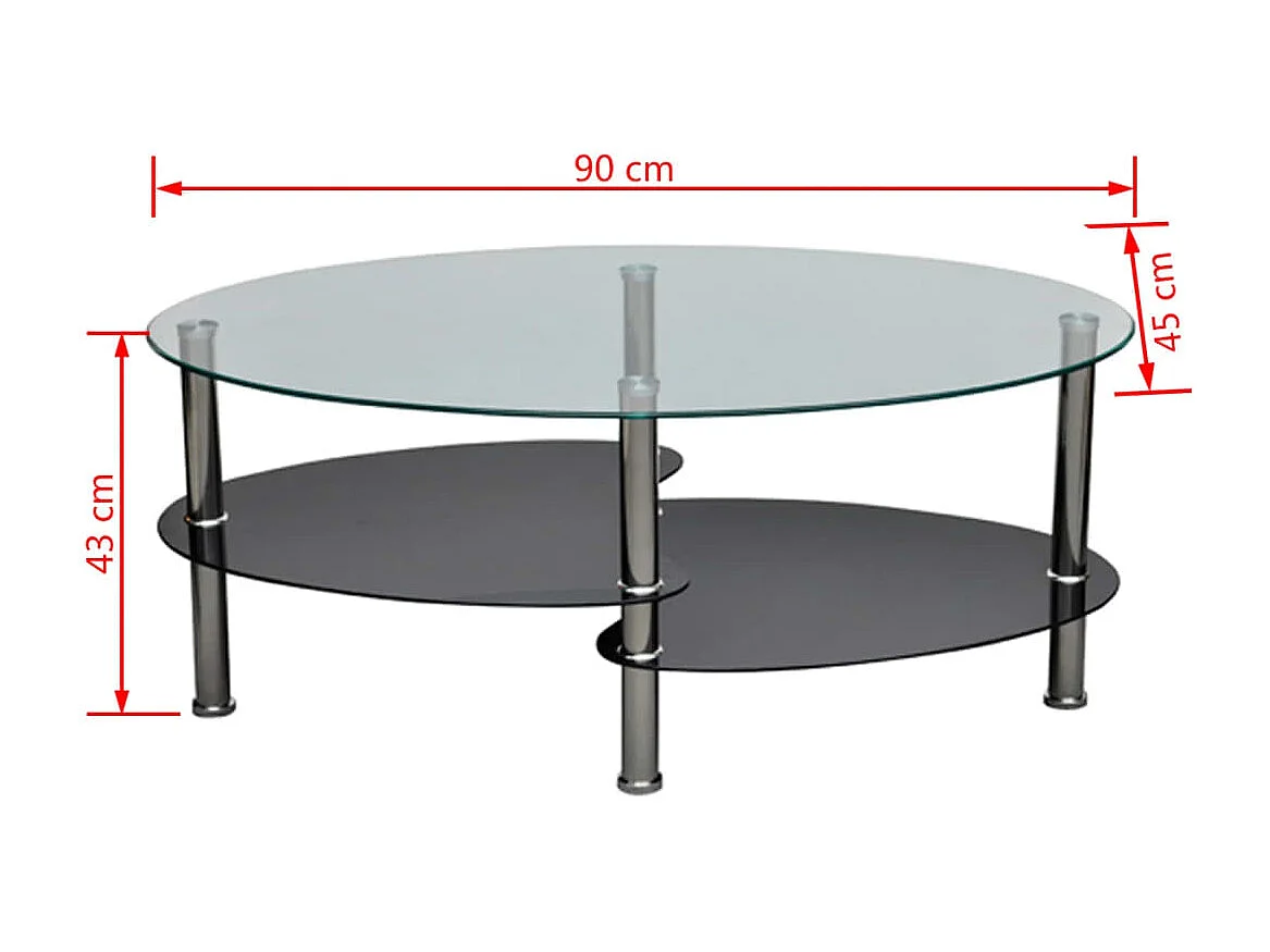 Table basse avec design exclusif Noir OFR15073 BonneVie Meuble