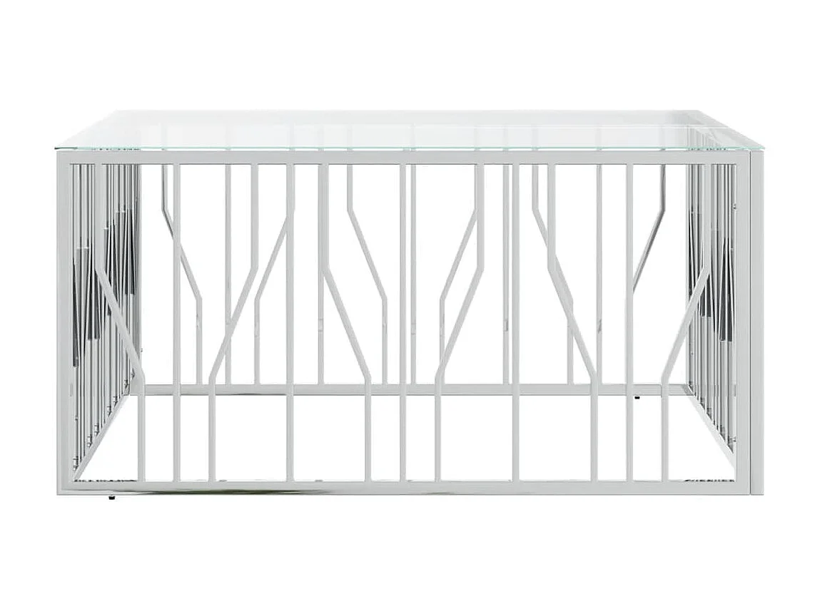 Mesa de centro acero inoxidable y vidrio 100x100x50 cm ES59192