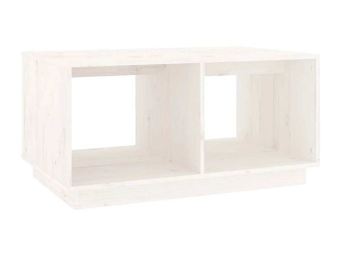 Table basse Blanc 80x50x40 cm Bois massif de pin OFR25235 BonneVie Meuble