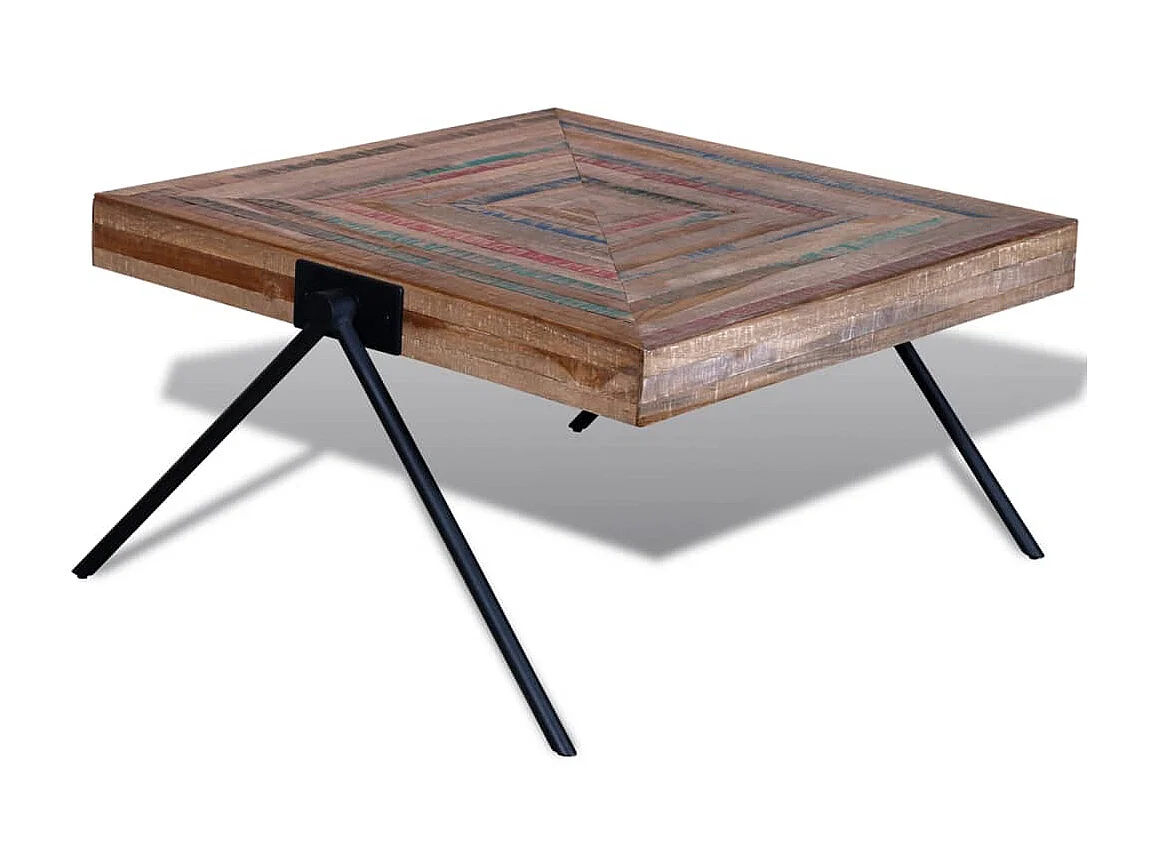Table basse avec pieds en V Bois de teck recyclé OFR72417 BonneVie Meuble