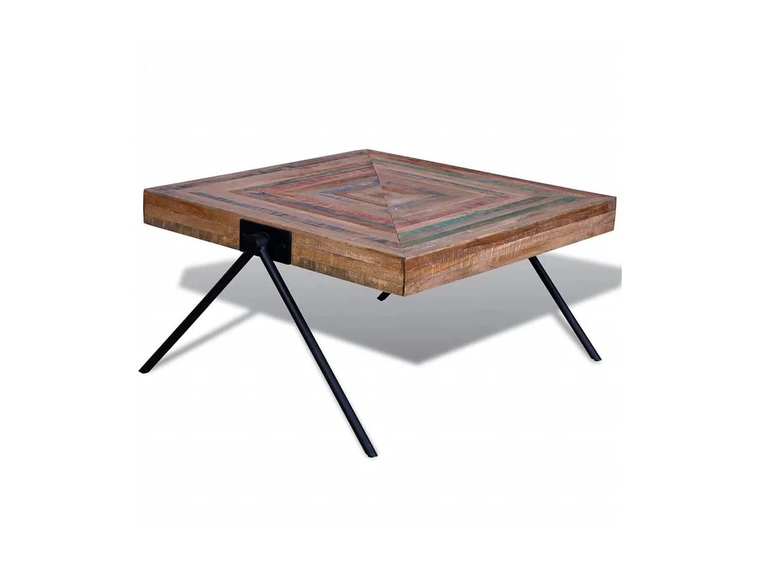 Table basse avec pieds en V Bois de teck recyclé OFR72417 BonneVie Meuble