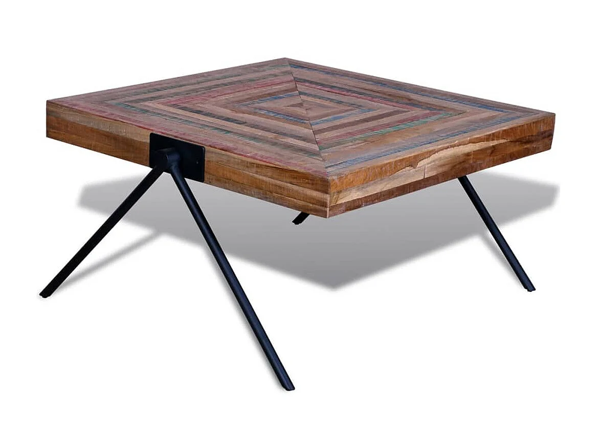 Table basse avec pieds en V Bois de teck recyclé OFR72417 BonneVie Meuble