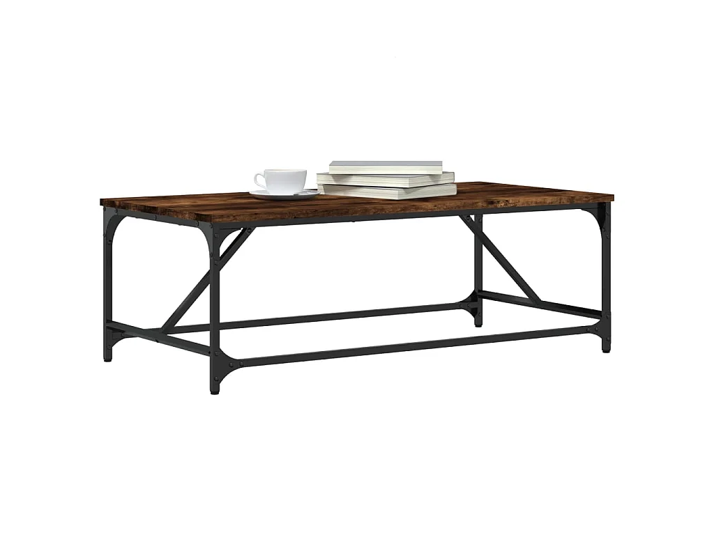 Mesa de centro madera contrachapada roble ahumado 100x50x35 cm ES84803