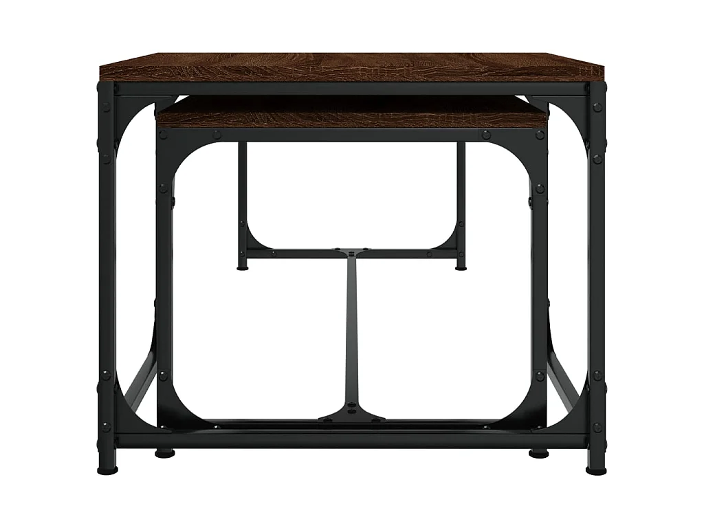 Tables basses 2 pcs Chêne marron Bois d'ingénierie OFR76567 BonneVie Meuble