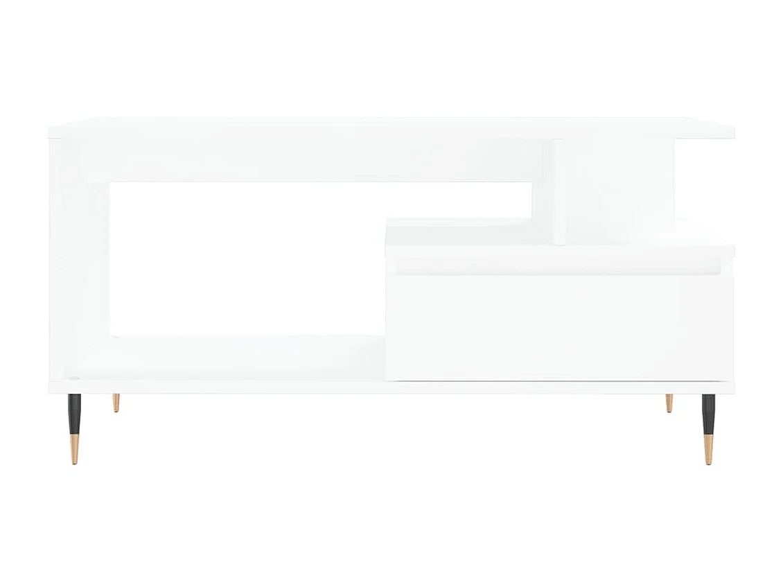 Table basse Blanc 90x49x45 cm Bois d'ingénierie OFR85526 BonneVie Meuble