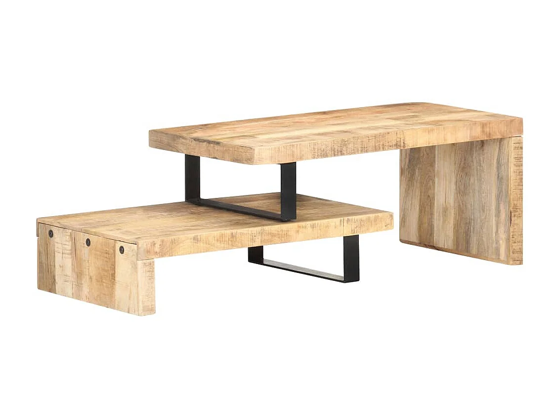 Ensemble de table basse 2 pcs Bois de manguier massif OFR32161 BonneVie Meuble