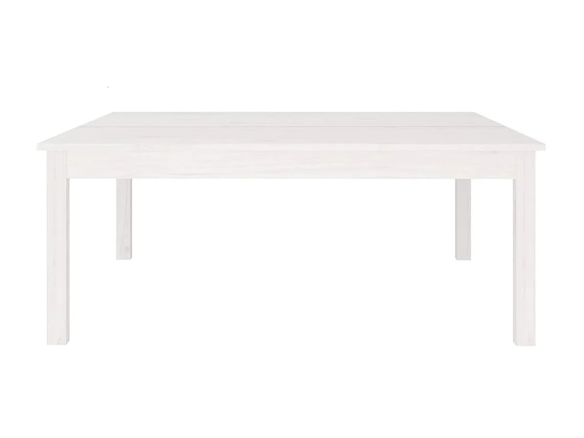 Table basse Blanc 100x100x40 cm Bois massif de pin OFR52831 BonneVie Meuble