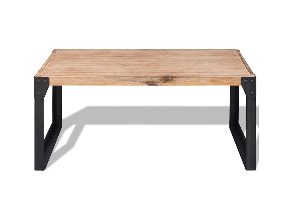 Table basse Bois d'acacia massif 100 x 60 x 45 cm OFR80358 BonneVie Meuble