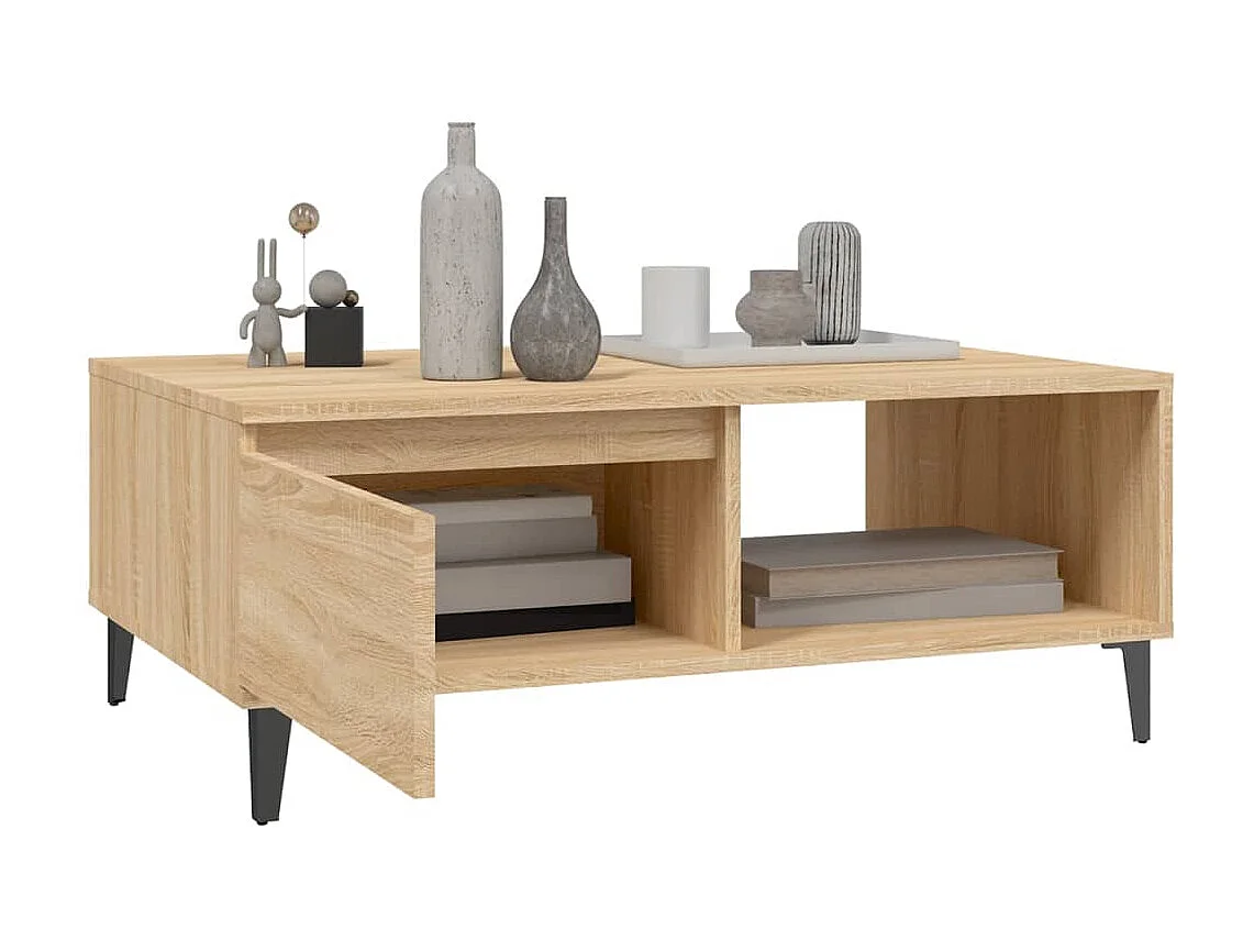 Table basse Chêne sonoma 90x60x35 cm Aggloméré OFR20428 BonneVie Meuble