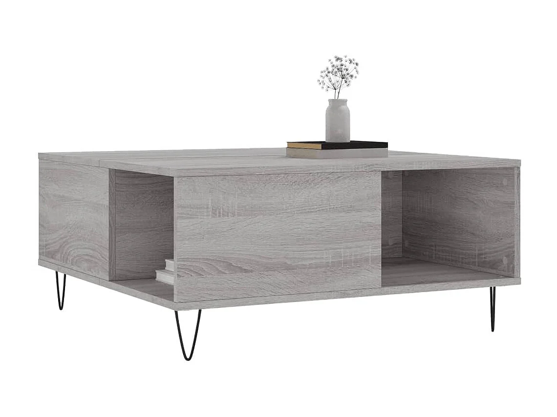 Table basse sonoma gris 80x80x36,5 cm bois d'ingénierie OFR28895 BonneVie Meuble