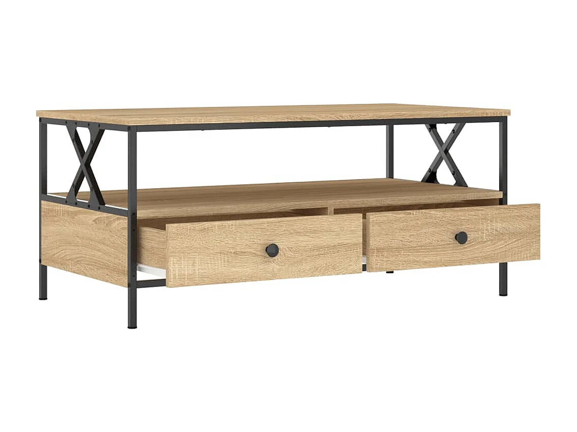 Mesa de centro madera de ingeniería roble Sonoma 100x51x45 cm ES46214