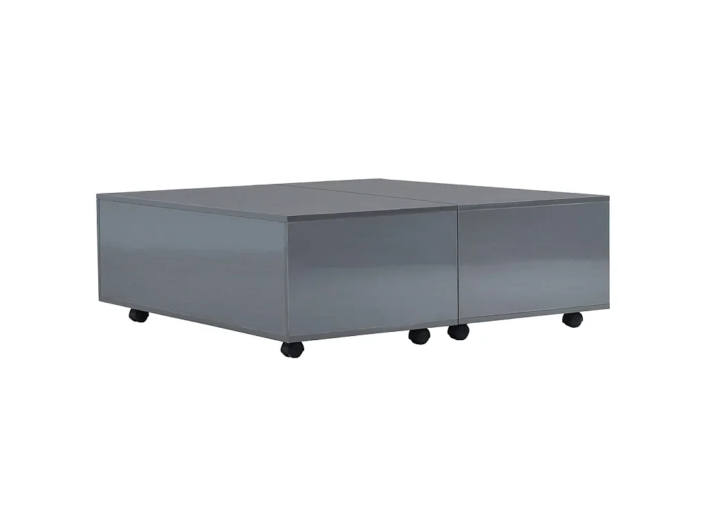 Mesa de centro gris brillo 100x100x35 cm ES923304