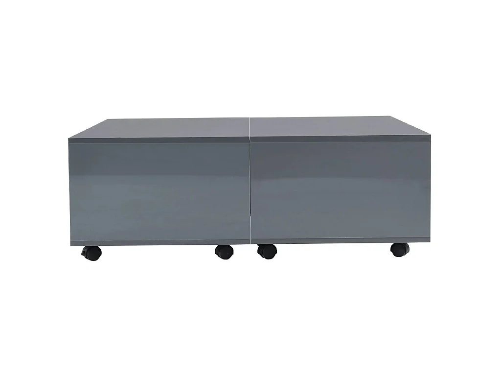 Mesa de centro gris brillo 100x100x35 cm ES923304