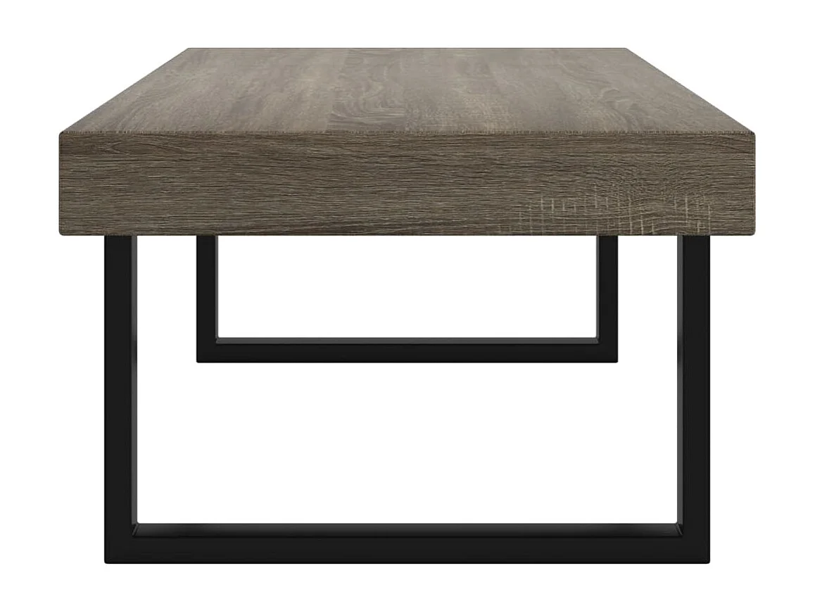 Table basse Gris et noir 120x60x40 cm MDF et fer OFR94186 BonneVie Meuble