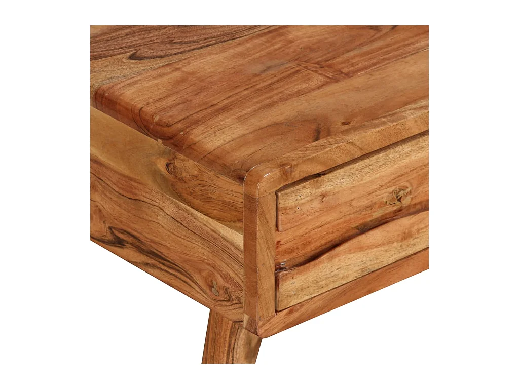 Table basse Bois massif avec tiroir sculpté 100 x 50 x 40 cm OFR20300 BonneVie Meuble