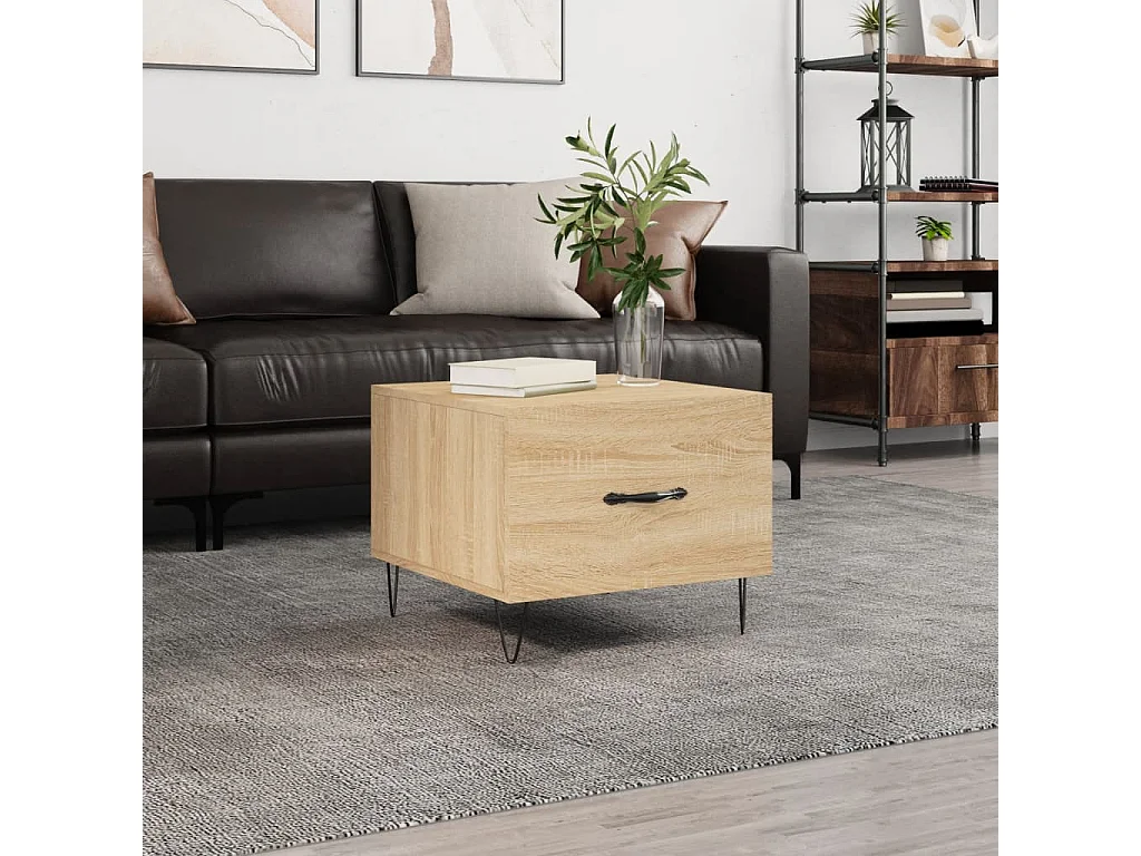 Table basse Chêne sonoma 50x50x40 cm Bois d'ingénierie OFR41779 BonneVie Meuble