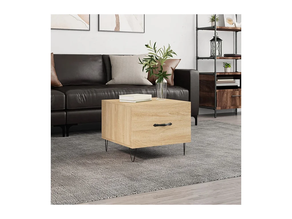Table basse Chêne sonoma 50x50x40 cm Bois d'ingénierie OFR41779 BonneVie Meuble