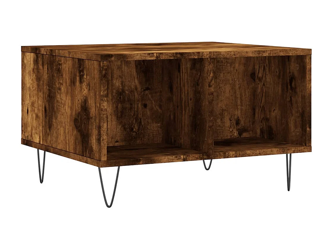 Table basse Chêne fumé 60x50x36,5 cm Bois d'ingénierie OFR39605 BonneVie Meuble